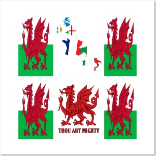 Wales Rugby Fan Baner Cymru Flag Design Posters and Art